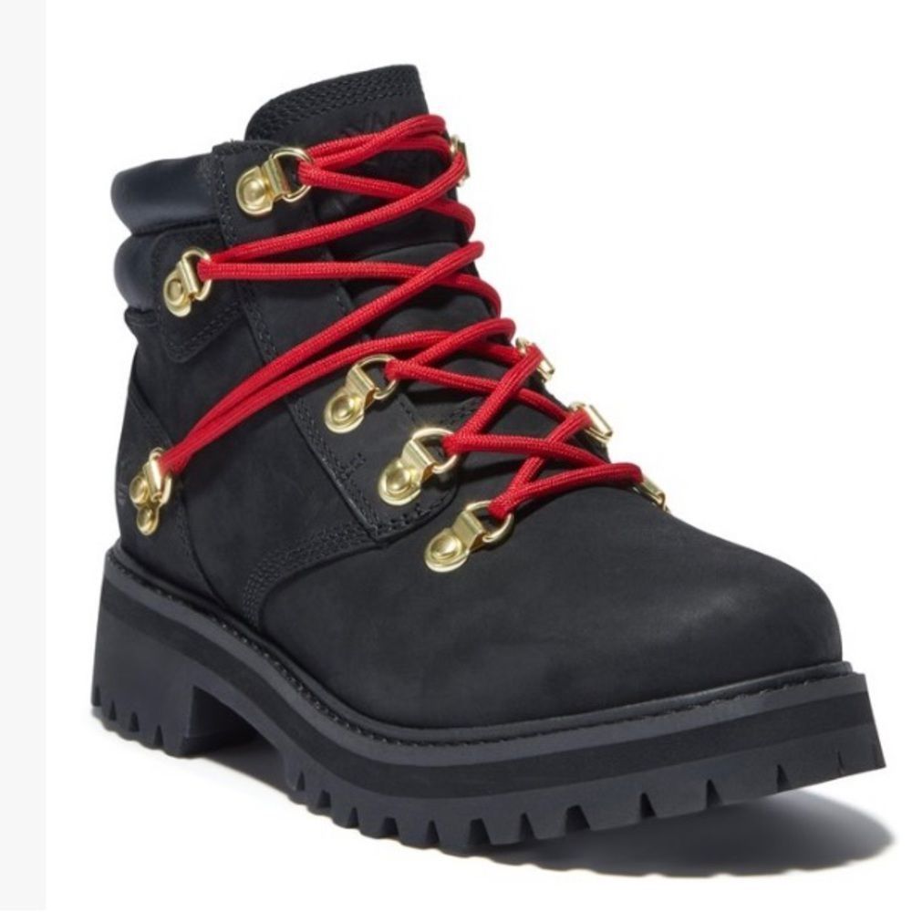 HP! TIMBERLAND LTD Heritage Black Leather Nubuck 6 Inch Hiking Boots TB0A2JVD001